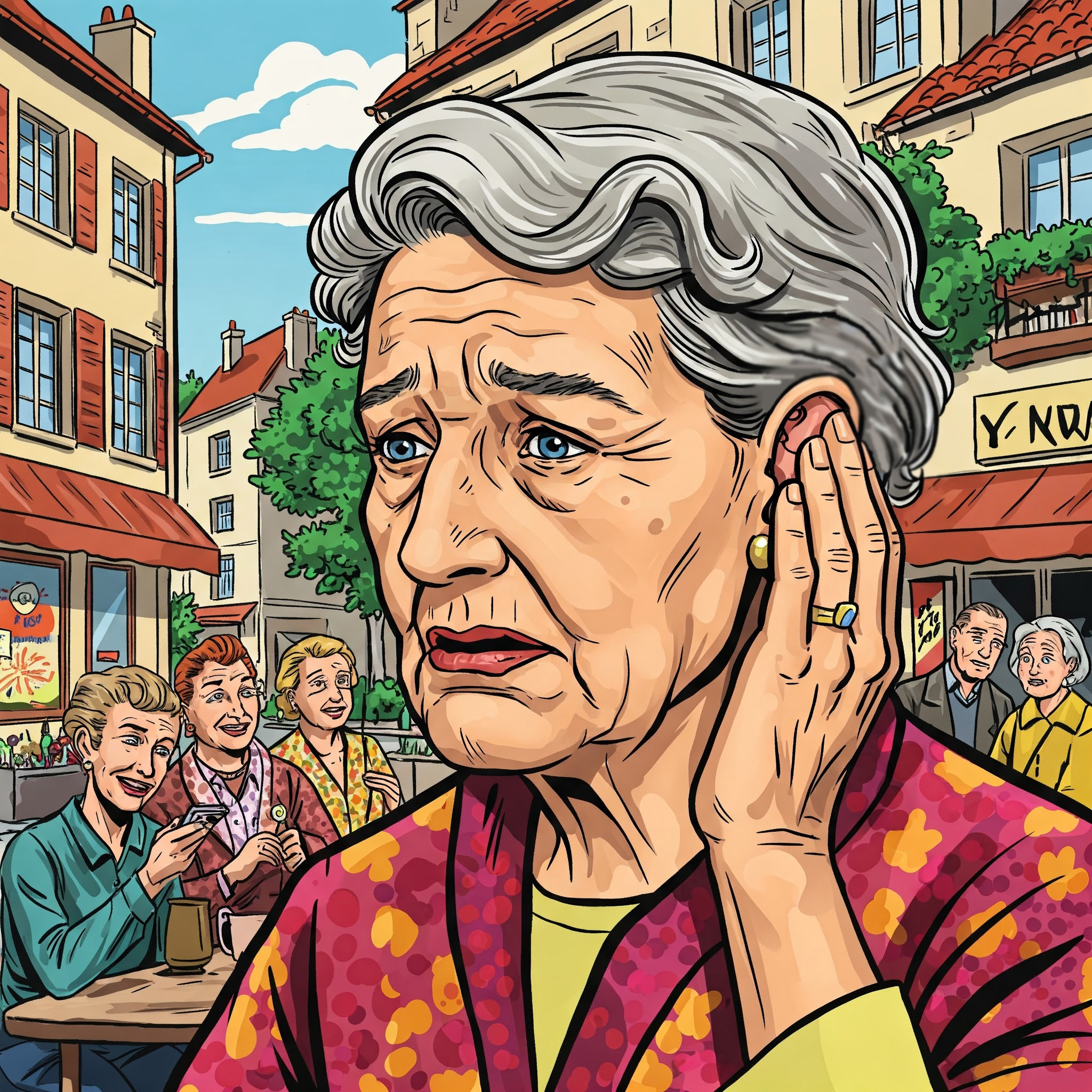Françoise d'Yvrac consultant un audioprothésiste pour retrouver une bonne audition