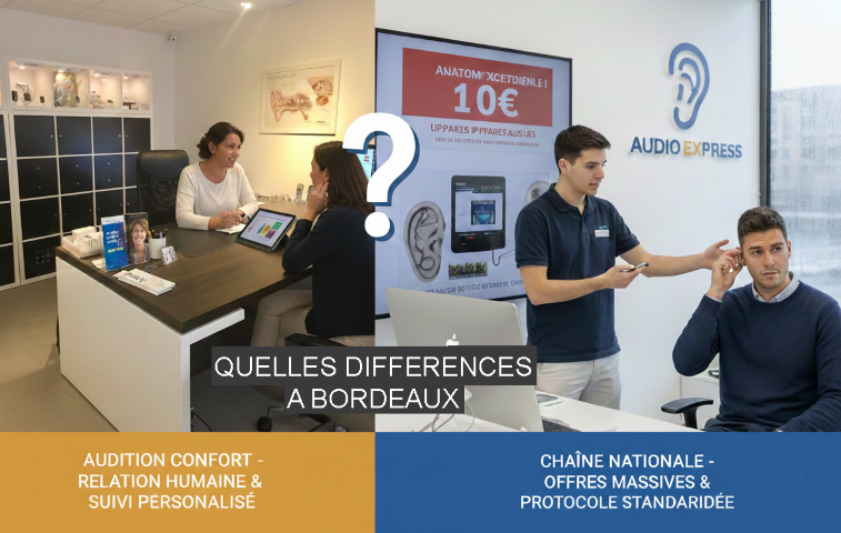 Audioprothésiste indépendant ou enseigne nationale : quelles différences pour votre audition à Bordeaux ?